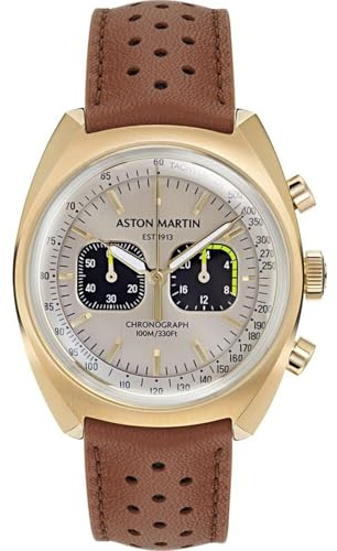 Aston Martin Reloj cronógrafo para Hombre AML Timeless MTTS2, marrón, Correa