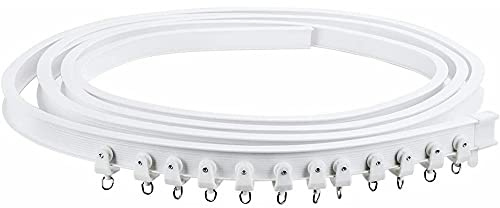 Flexibelt takgardinspår 3–6 m, bilack justerbar fönsterstång, böjd/rak gardintillbehör för heminredning (B sida, 3 meter)