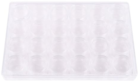 Set de 24 Mini Envases Redondos Transparentes de Plástico Tapa | Doble Sellado, Caja Organizadora Robusta, para Cuentas y Maquillaje, Portátil para Viaje, Uso Diario