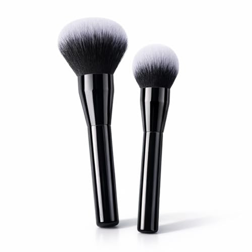 2 pinceles grandes para polvos, pinceles de maquillaje profesionales, para colorete, colorete, colorete, colorete, colorete, colorete, base de maquillaje