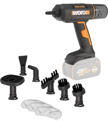 WORX Pulitore a Vapore Portatile 20V Max WX770.9, 220°C, Solo Corpo