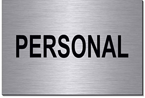 Personal-Privat-Symbol-Schild-Türschild 150 x 100 x 3 mm-Aluminium Edelstahloptik silber mattgebürstet Hinweisschild (1905-43 mit Klebepats)