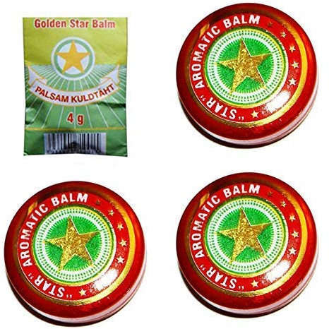 3 er PACK Vietnamesischer Balsam je 4g Золотая звездочка Golden Star, Erkältung
