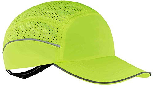 Ergodyne Skullerz 8955 Lightweight Bump Cap, Baseball Hat Style, Breathable Head Protection, Long Brim, Lime