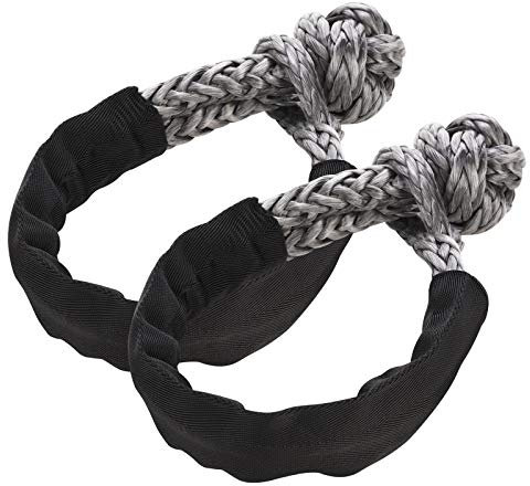 Grillete sintético Blando- Sujetador de Cuerda UHMWPE con Mangas de protección para la navegación, SUV, ATV, camión 4x4, Jeep, Remolque, Lote de 2
