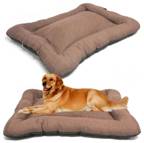 BPS - Coperta, materassino per cani e gatti, cuccia per animali domestici antiscivolo, misura S/M/L, portatile, materasso, divano con cuscino morbido (M: 87 x 67 cm, marrone) BPS-14095MA