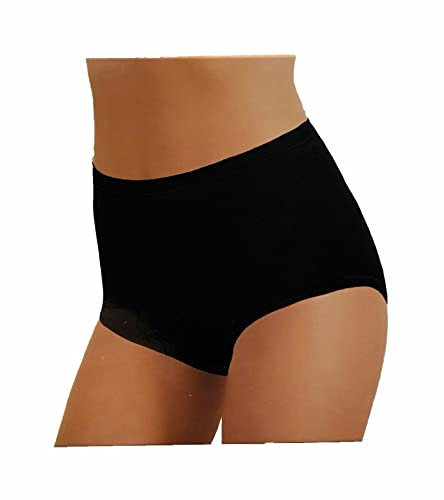 JADEA -Slip CULOTTA Vita Alta Donna in Cotone Modal Art. 787 - Confezione da 6 Pezzi - Disponibile nei Colori Bianco e Nero (6 Pezzi Nero, 5)