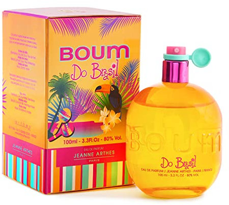 JEANNE ARTHES - Eau de Parfum Femme - Boum Do Brazil - Floral - Fleur de Tiaré et Musc - Fabriqué en France à Grasse - Cadeau femme - Flacon Vaporisateur 100 ml