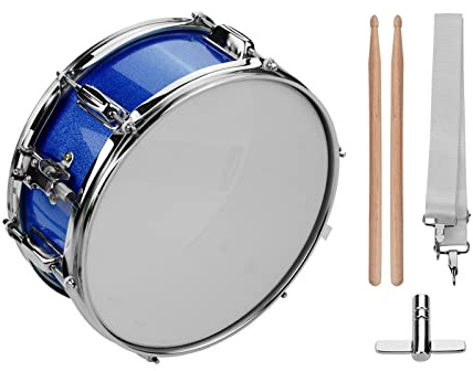 Sunydog 12inch Snare Drum, Marching Drum Set with Drumsticks Drum Key and Adjustable shoulder Straps, Snare Drum Head for Students Beginners (Blue)