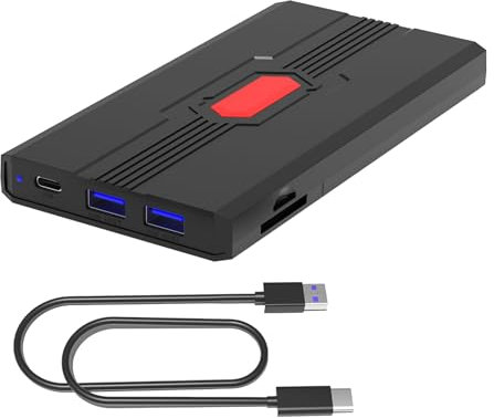 Caja de Disco Duro Externo de 2,5 Pulgadas para Escritorio, Caja Externa USB3.0 a SATAS III, Caja de Disco Duro Externo UASP para Disco Duro SSD(El Producto no es un Disco Duro)