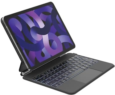 Belkin Pro Coque Clavier iPad avec support magnétique, touches Bluetooth rétroéclairées, gestes trackpad, support Apple Pencil, AZERTY, touches multimédia, pour iPad Air 11” M3/M4 et Pro 11”