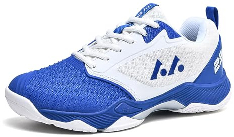 BLBK Badmintonskor, unisex volleybollskor, Vit blå 023, 42 EU