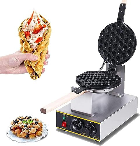 TVSKWMRQ Máquina para Hacer gofres con Huevo, máquina para Hacer gofres con Burbujas, Cuerpo de Acero Inoxidable, máquina para Hacer gofres belgas, máquina Profesional para Hacer gofres