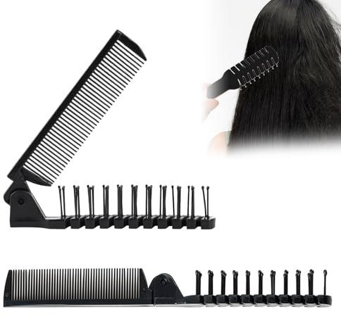 2 Pezzi Piccola Pieghevole Spazzola per Capelli, Pettini Pieghevoli da Viaggio, Pettine Portatile, Pettine Viaggio, Spazzola per Capelli Viaggio, Spazzola da Viaggio, Mini Pettini