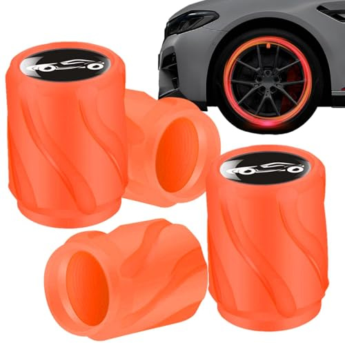 Lnhgh Tapones de Válvula de Neumático de Coche Luminosos, Tapones de Neumático de Coche se encienden | Tapones de Presión de Neumáticos - Tapones de Vástago de Válvula Brillantes