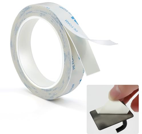 GluTapel Doppelseitiges Klebeband, extra stark, 1600T, 20 mm x 3 m, doppelseitiges Klebeband, weiß, wasserdicht, für den Innen- und Außenbereich, für schwere Gegenstände, PE-Schaum, Befestigung von