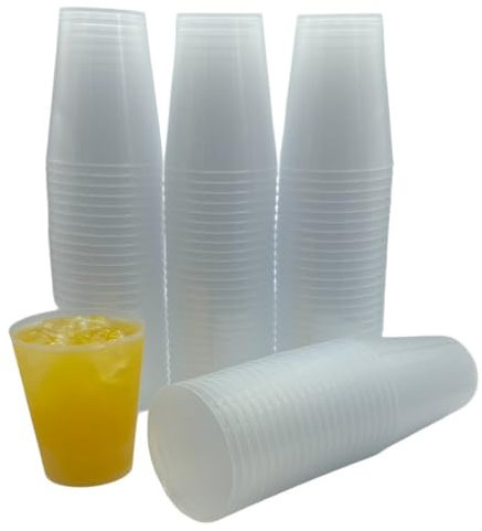 100 Vasos de Sidra 480 ML Reutilizables - Plástico Duro Irrompible - Uso en Fiestas, Oficina o Camping - Ecológico sin BPA - Para Agua, Cocktail, Cubatas, Gin Tonic y Cerveza