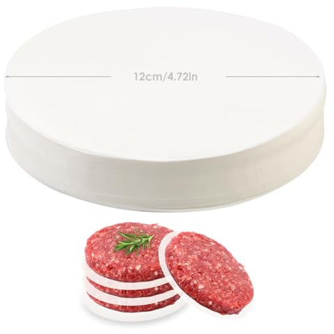 500 Pezzi Carta Oleata per Hamburger, Carta Antiaderente Fogli Separatori Rotondi, Carta da Forno per Hamburger Torta di Carne, Polpette, Accessori per Barbecue (12CM)