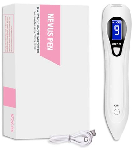 AOGOE Bolígrafo Removedor de Lunares, Kit de Eliminación de Etiquetas de Piel, Control de 9 Marchas, Herramientas para Eliminar Imperfecciones, Elimina Lunares, Verrugas y Manchas en Rostro y Cuerpo