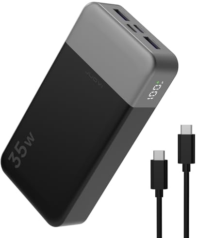 JUOVI Power Bank 20000mAh Batería Externa Carga Rapida 35W con PD3.0/QC3.0 Bateria Portátil con 2 Puertos USB C y 2 Puertos USB A Banco de Energía Compatible con iPhone16 15 14 Galaxy
