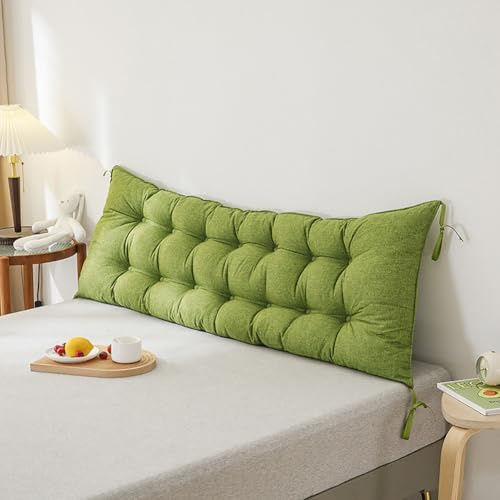Suave Almohada de Lectura, 90/120/150/180/200cm Cabecera Cojín, Cojín Grande de Pared,Sofá Cojines de Lectura,Respaldo de Cama Almohada Lumbar para Sala de Esta Sillas Dormitorio,Verde,150x50cm