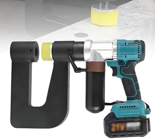 UORDBY Kit de punzonado a batería con 2 baterías Recargables, 6 Matrices (16-32 mm), Garganta de 150 mm, operación con un Solo Toque para Trabajos en Acero y Electricidad