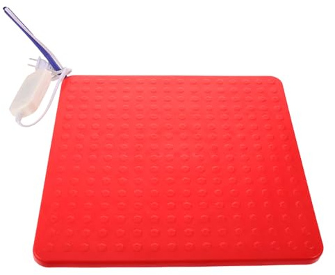 CVUTOVO Almohadilla térmica para Exteriores para Animales pequeños, Almohadilla térmica para Interiores y Exteriores para Casas de Gatos, hámsteres, Conejos o criadoras de Pollitos, Color Rojo