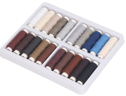 Eujgoov Juego de Hilos de Coser, Hilos de Poliéster de 20 Colores para Proyectos de Manualidades, Duraderos para Ropa y Sastres (Juego de 20 colores oscuros.)