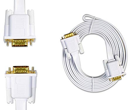 Vetrineinrete® Cavo prolunga vga Maschio 15 Pin 24k da 1,5 3 5 e 10 Metri per Monitor pc Computer TV Video Piatto (3 mt) D79