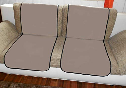 Holzdrehteile Sofaläufer Sesselläufer Überwurf Sesselschoner Schoner Läufer 47 x 170 Lederoptik Stein