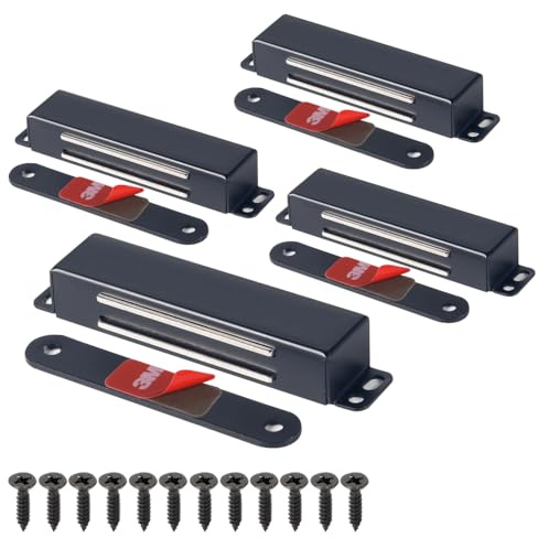 Mousike Magnetic Door Catch Heavy Duty 90lb Door Magnets with Strong Magnetic for Kitchen Cupboard Wardrobe Closet Cabinet Door Drawer Latch