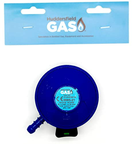 Huddersfield Gas Branded 28mbar BUTANE GAS REGULATOR FOR 21mm CYLINDERS