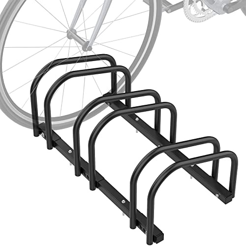 WALMANN 3 Bikes Floor Bike Stand, Bike Parking Rack Garage Bike Storage Stand Indoor/Outdoor 22-28 Wheel Stand, Max. Tire Width 2.1