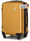 Xonic Design Reisekoffer - ABS Hartschalen Koffer mit 360° Leichtlauf-Rollen - hochwertiger Trolley mit Zahlenschloss in M-L-XL oder Set (Braun Gold, M)