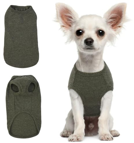 Hundeshirt für Kleine Hunde | Sommer Hund T-Shirt Atmungsaktiv & Leicht | Weich & Bequem, Rundhals Design | Hunde Bekleidung | Chihuahua (Grün XXS)