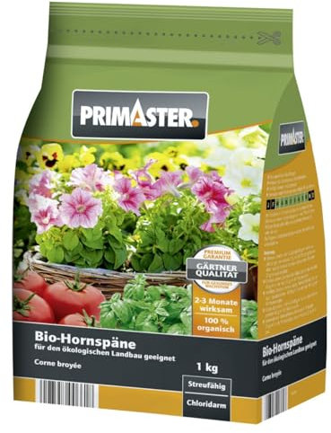 Primaster Bio Hornspäne 1 kg ideal für Gemüse u Obst Dünger Pflanzendünger