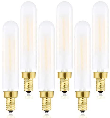 LEOOLS E12 Frosted LED Bulb Dimmable 4W Equal 2700K Warm White T6 B11 Candelabra Bulb 40 watt for Chandeliers,Ceiling Fan,Pendant,Wall sconces AC120V 400LM e12 Light Bulb 6Pack
