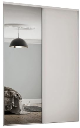 Spacepro Kit Porta Armadio Scorrevole, Inossidabile Vetro Acciaio Inox MFC, Grigio Tortora, 610mm