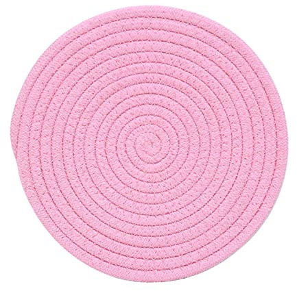 EXHUMKY 1pieza Mantén Mesas Protegidas Mantel Absorbente De Redondo Antideslizante De Algodón XL Rosa para Bebidas y Utensilios