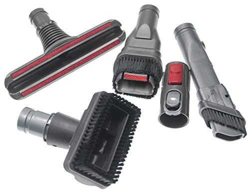 vhbw 5-TLG. Düsen-Set kompatibel mit Dyson V11 Advanced, V10 Total Clean, V8 Absolute, V10 Absolute Staubsauger Rot Schwarz Grau