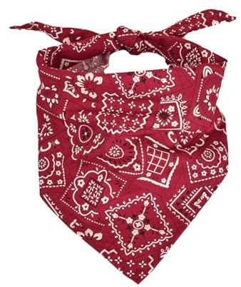 Bandana para perro, 1 pañuelo triangular de algodón para mascotas, pañuelo rojo con patrón geométrico para perros, pañuelo ajustable para perros pequeños y medianos, suministros de fiesta, 63 x 43 x