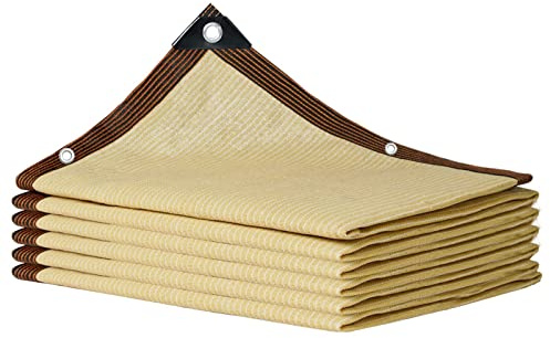 Tenda parasole per esterni, 7 x 10 m, con occhielli, resistente ai raggi UV, copertura per patio, prato, fiori e piante, tessuto a rete durevole per la massima protezione all'ombra