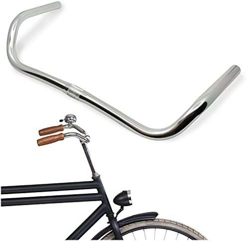 LOEVELOSI Klassischer Fahrradlenker Hollandrad Vintage Design Aluminium Lenker Silber für Retro Rennrad Hollandfahrrad Damefahrrad Herrenrad City Bike Handlebar Damen & Holland Fahrrad Hollandbike