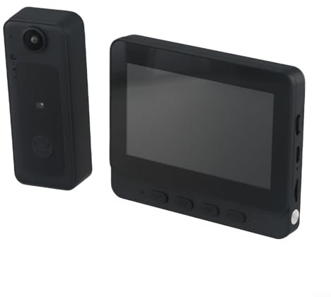 Eawfgtuw Caméra de sonnette vidéo sans fil de 4,3 pouces avec écran IPS, système de sonnette de sécurité bidirectionnel, grand angle de 170 degrés, vision nocturne pour la maison