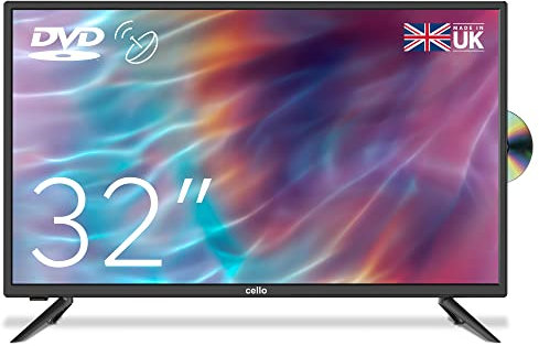 Cello C3220F V3 / ZF0223 32 inch HD Ready LED TV with built in DVD player with Freeview HD Built in Satellite receiver 3 X HDMI and USB 2.0 to record Live TV Made in the UK,Black