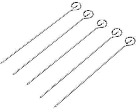 othulp Spiedini Acciaio Inox Spiedino Sticks per Barbecue Lungo Spiedini Spiedino Sticks per Shish Kabob Kebab Spiedini di Metallo Piatto Largo 5pcs,12