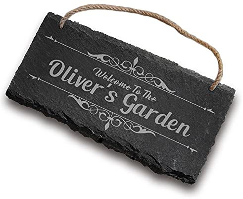 Slate Garden Signs - Custom House & Personalised Outdoor Decoration Plaques for Sheds, Doors & Christmas
