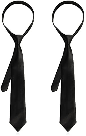 WJIAEER Paquete de 2 Corbatas Negras Para Hombre, Ajustadas a la Moda Para Vestir, Boda, Negocios, Trabajo, Fiesta y Decoración
