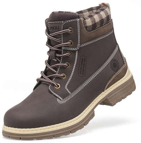 ANJOUFEMME Women's Walking Boots - Ladies Trekking Hiking Boots Camping Backpacking Outdoor Shoes