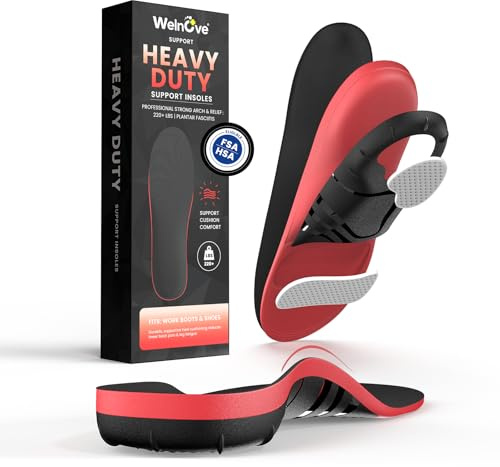 Welnove Semelles Orthopédiques Pieds Creux - Soutien Voûte Plantaire Homme/Femme - Sport, Randonnée - Anti-Fatigue & Respirant,220 LB (S)